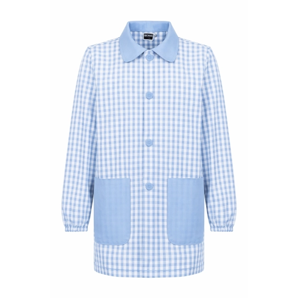 Dziecięcy fartuszek ochronny do żłobka i przedszkola niebieski 4-10 lat roz. 4